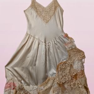 OOAK Slip Dress Handmade Festival Boho Hippie Cottage Core New Year Sexy